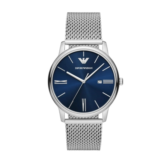 Emporio Armani Three-Hand Mesh Strap Watch