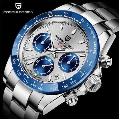 PAGANI DESIGN Top brand fashion men automatic date watches quartz sports men chronograph sapphire glass waterproof watch PD1644