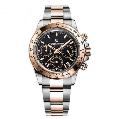 PAGANI DESIGN 2024 New Chocolate Luxury Quartz Watch Men Sport Chronograph Automatic Date Stainless steel Waterproof Wrist watch