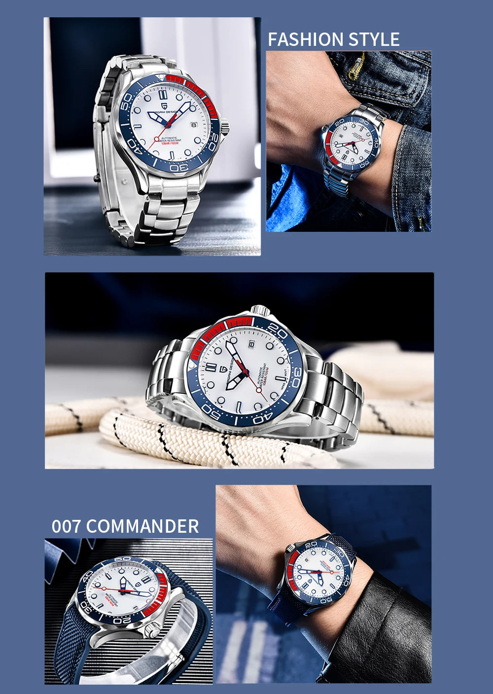 PAGANI DESIGN Men's Mechanical Watches Luxury Automatic Watch For Men Luminous Diving Steel Watch Japan NH35 Wristwatch 2024 New