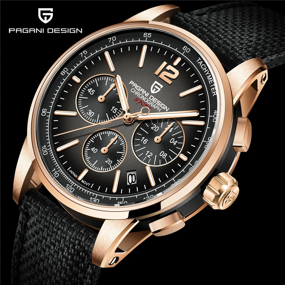 PAGANI DESIGN New Luxury Chronograph Men Watch Top Brand Quartz Wristwatches Sapphire Glass Stainless Steel Waterproof Clock