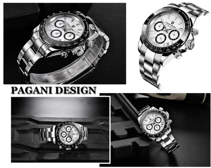 PAGANI DESIGN Top brand fashion men automatic date watches quartz sports men chronograph sapphire glass waterproof watch PD1644