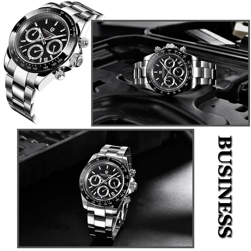 PAGANI DESIGN Top brand fashion men automatic date watches quartz sports men chronograph sapphire glass waterproof watch PD1644