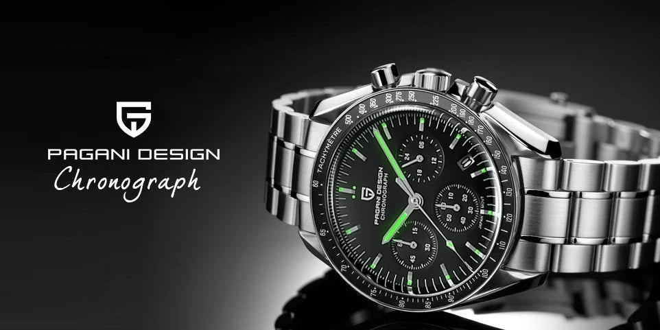 PAGANI DESIGN V4 New Quartz Men's Automatic Date Speed Chronograph Sapphire Mirror Sport Waterproof Watch All Steel VK63 Watches