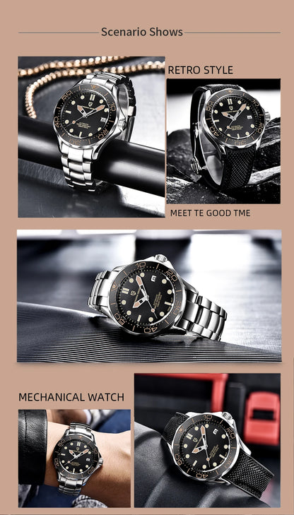 PAGANI DESIGN Men's Mechanical Watches Luxury Automatic Watch For Men Luminous Diving Steel Watch Japan NH35 Wristwatch 2024 New