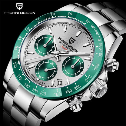 PAGANI DESIGN Top brand fashion men automatic date watches quartz sports men chronograph sapphire glass waterproof watch PD1644