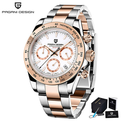 PAGANI DESIGN 2023 Top Brand Luxury Mens Watches Sports Quartz Sapphire Stainless Steel 100M Waterproof Chronograph Reloj Hombre