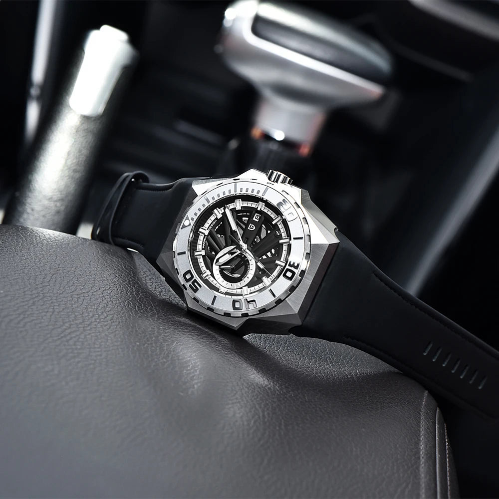 PAGANI DESIGN New Skeleton Men's Mechanical Watch Miyota 8217 Movement Luxury Automatic Watch Men's 2022 Waterproof Reloj Hombre