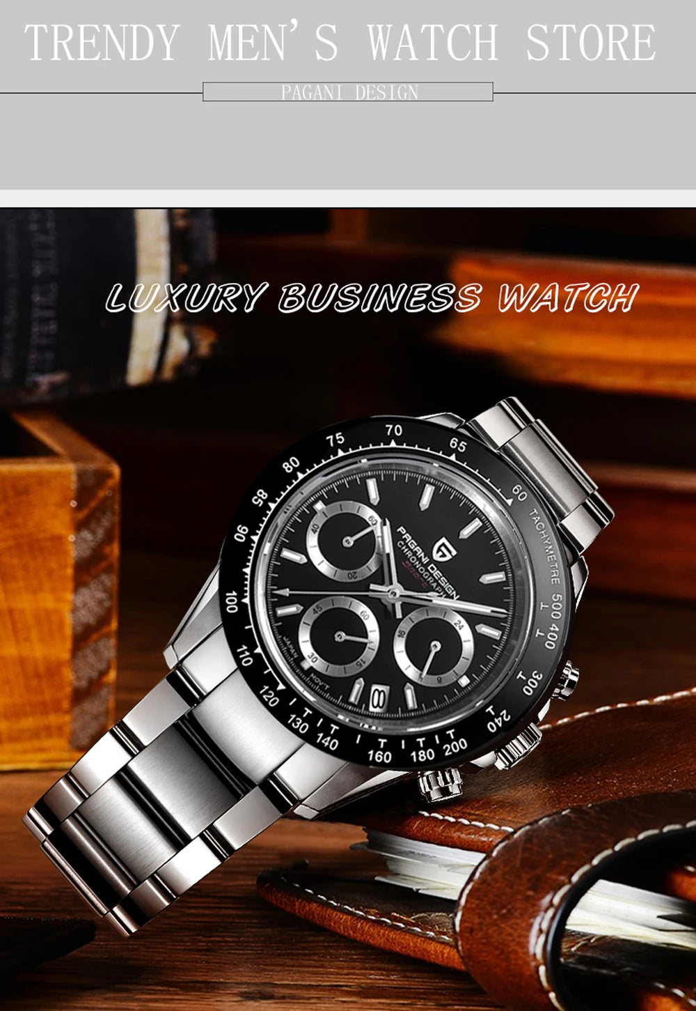 PAGANI DESIGN 2024 New Men Watches Quartz Business Watch Mens Watches Top Brand Luxury Watch Men Chronograph VK63