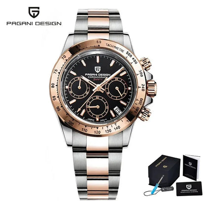 2024 New PAGANI DESIGN Chocolate PD1644 Luxury Quartz Watch For Men Automatic date Wristwatches Men Sport Waterproof Chronograph