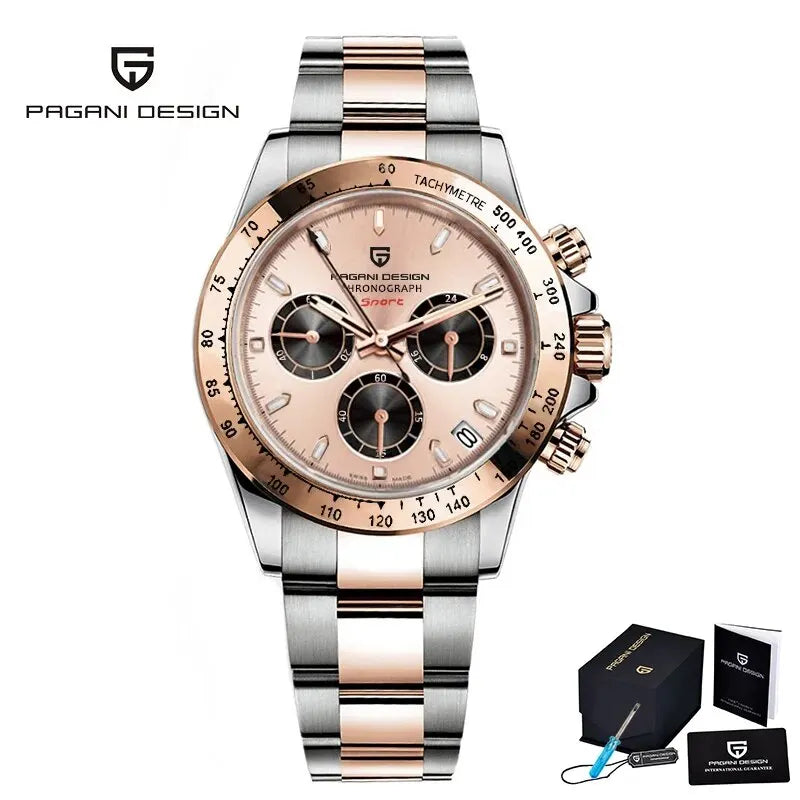 2024 New PAGANI DESIGN Chocolate PD1644 Luxury Quartz Watch For Men Automatic date Wristwatches Men Sport Waterproof Chronograph