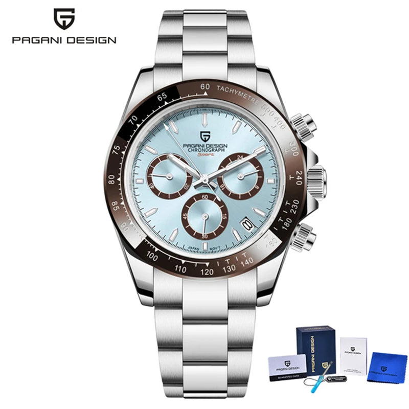 PAGANI DESIGN 2023 Top Brand Luxury Mens Watches Sports Quartz Sapphire Stainless Steel 100M Waterproof Chronograph Reloj Hombre