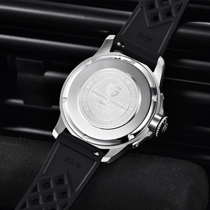 Pagani Design men's watch 40mm sapphire crystal glass luminous dial calendar 24-hour 100M waterproof men's quartz watch