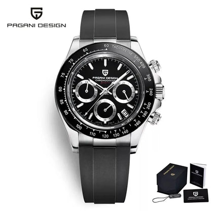 PAGANI DESIGN Chocolate 1644 Luxury Gold Quartz Watch Men Sport Chronograph Automatic Date Stainless steel Waterproof Wristwatch