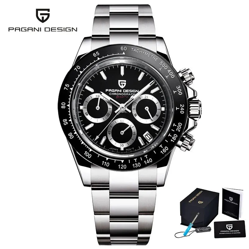 PAGANI DESIGN 2024 New Chocolate Luxury Quartz Watch Men Sport Chronograph Automatic Date Stainless steel Waterproof Wrist watch