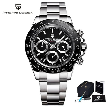 PAGANI DESIGN Chocolate 1644 Luxury Gold Quartz Watch Men Sport Chronograph Automatic Date Stainless steel Waterproof Wristwatch