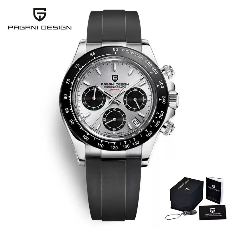 PAGANI DESIGN Chocolate 1644 Luxury Gold Quartz Watch Men Sport Chronograph Automatic Date Stainless steel Waterproof Wristwatch