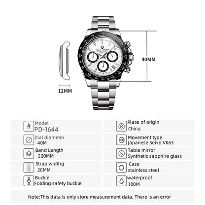 PAGANI DESIGN 2024 New Chocolate Luxury Quartz Watch Men Sport Chronograph Automatic Date Stainless steel Waterproof Wrist watch