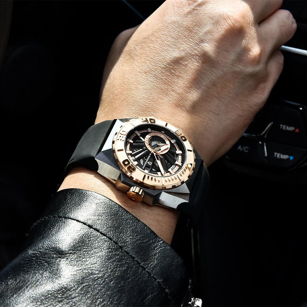 PAGANI DESIGN New Skeleton Men's Mechanical Watch Miyota 8217 Movement Luxury Automatic Watch Men's 2022 Waterproof Reloj Hombre