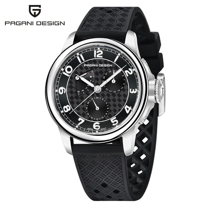 Pagani Design men's watch 40mm sapphire crystal glass luminous dial calendar 24-hour 100M waterproof men's quartz watch